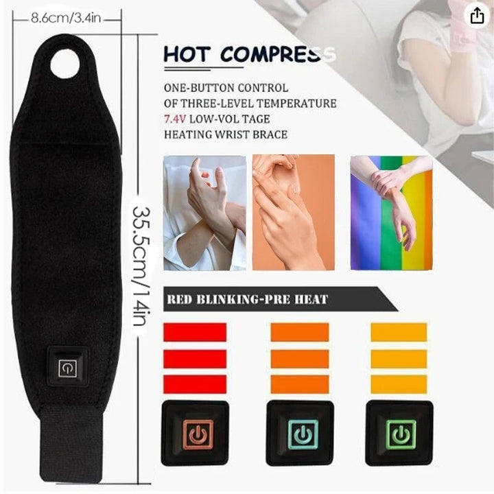 Heating Wrist Protector Sports Protection Breathable Support Sleeve Hand Joint Brace Tool Heat Health Care Device Image 4