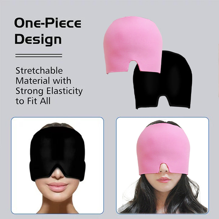 Gel Cold Hot Head Ice Cap Black and Pink Head Wrap Face Mask Head Massage Sleep Eye Mask Health Care Tool Image 1