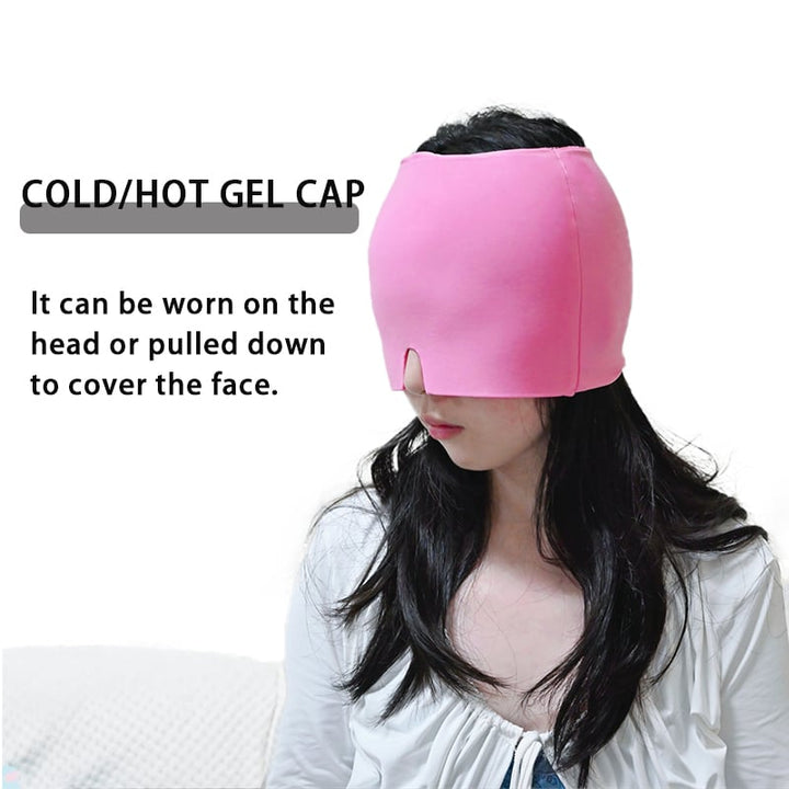 Gel Cold Hot Head Ice Cap Black and Pink Head Wrap Face Mask Head Massage Sleep Eye Mask Health Care Tool Image 6