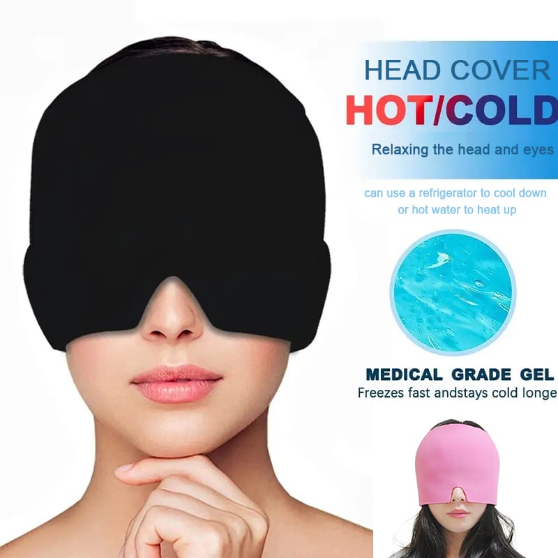 Gel Cold Hot Head Ice Cap Black and Pink Head Wrap Face Mask Head Massage Sleep Eye Mask Health Care Tool Image 7