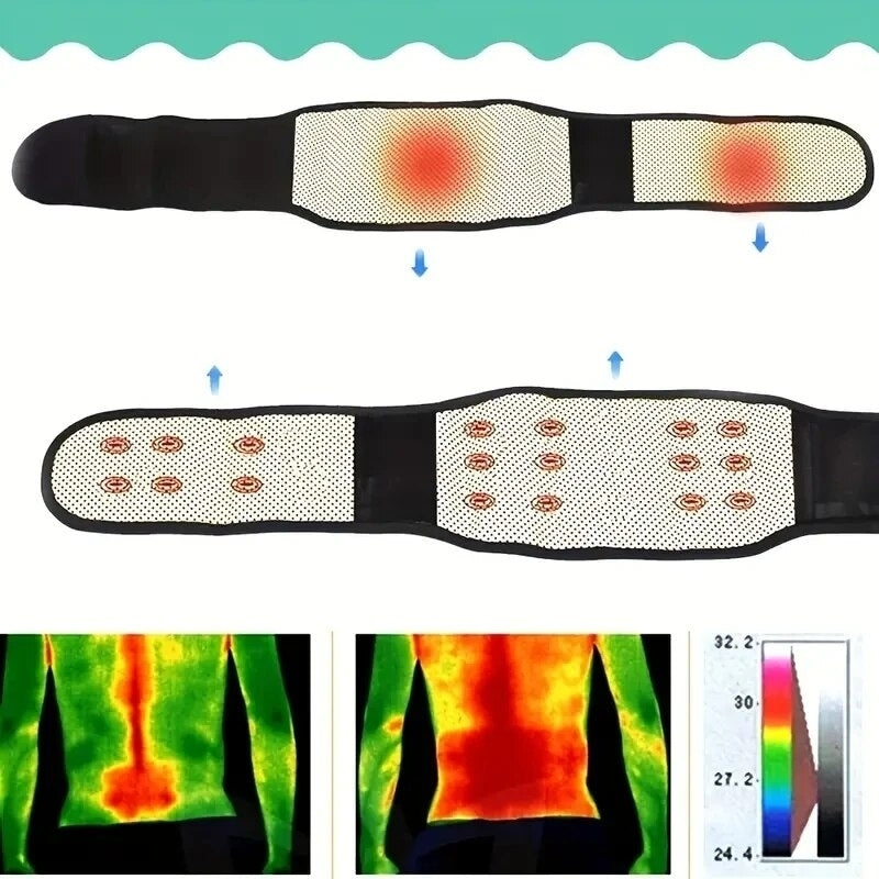 1pc Adjustable Self-heating Magnetic Therapy Back And Waist Support Belt Waist Massage Belt Sports Support Belt Body Image 2