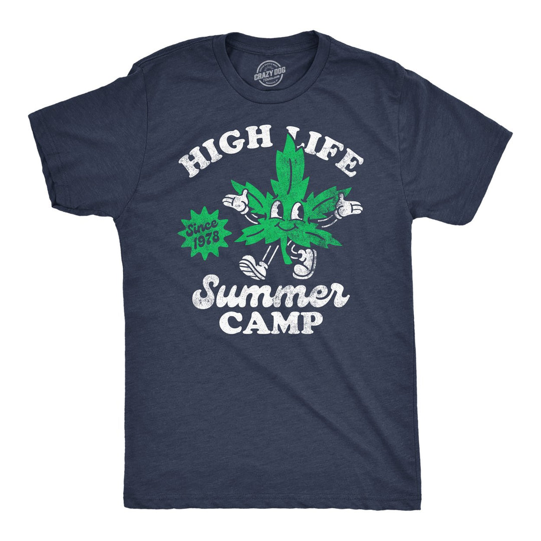 Mens High Life Summer Camp Funny T Shirts Sarcastic 420 Graphic Tee For Men Image 4