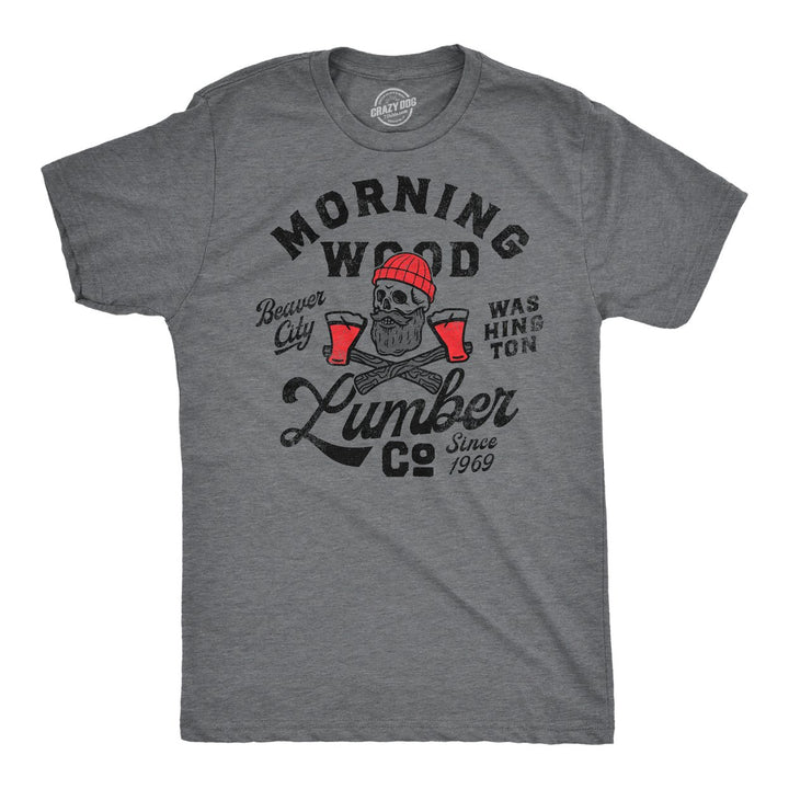 Mens Morning Wood Lumber Company T Shirt Funny Shirt with Adult Humor Innuendo Tee for Guys Image 4