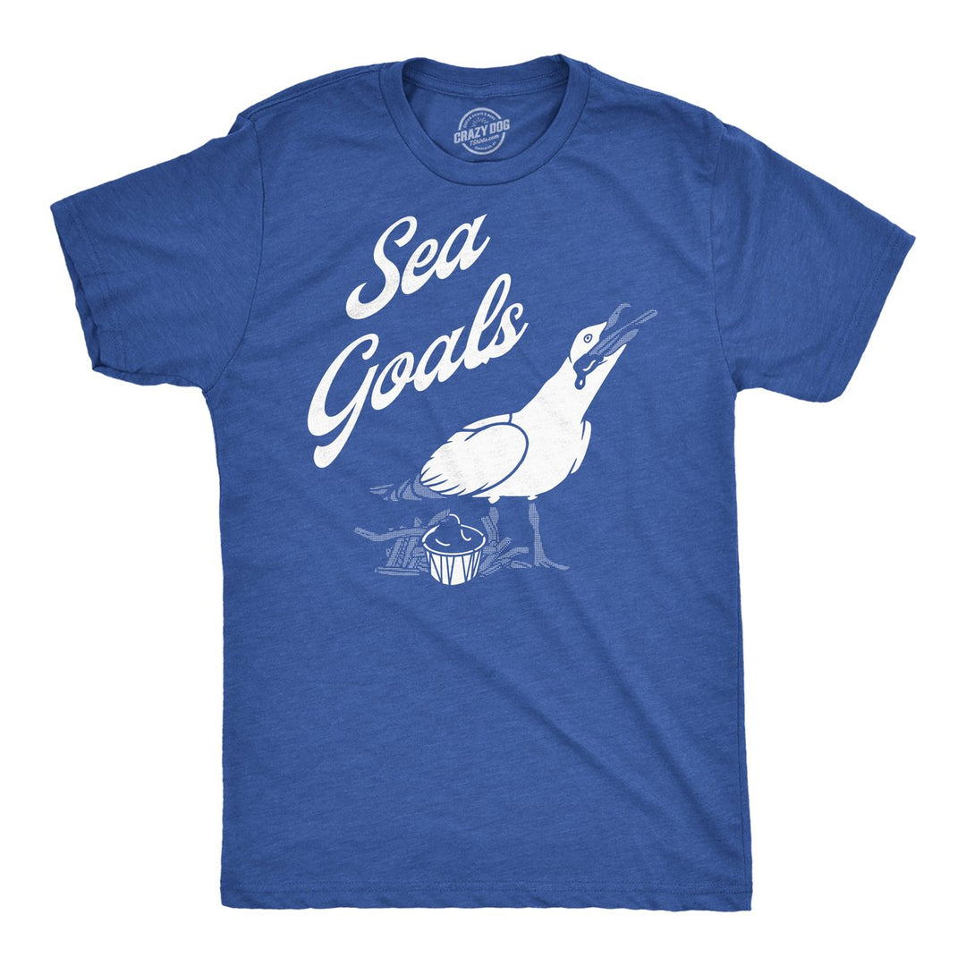 Mens Funny T Shirts Sea Goals Sarcastic Seagull Graphic Noevelty Tee For Men Image 4