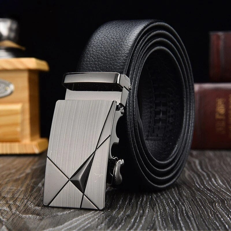 Fashion Business Mens Belt Genuine Luxury Brand Belt Metal Buckle Belt High-Quality PU Leather Soft Belt With Cargo Image 1