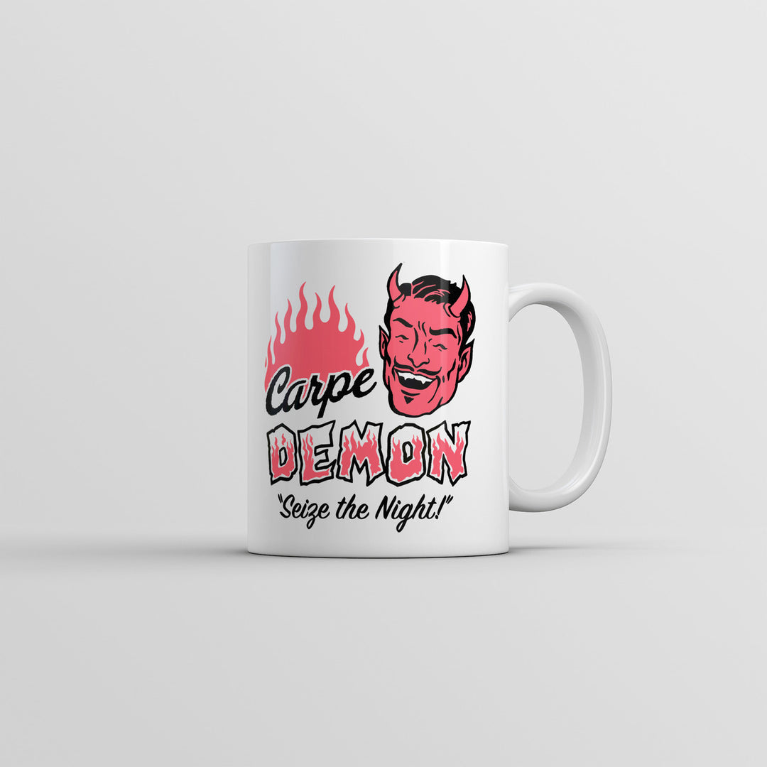 Carpe Demon Mug Funny Sarcastic Halloween Graphic Novelty Coffee Cup-11oz Image 1