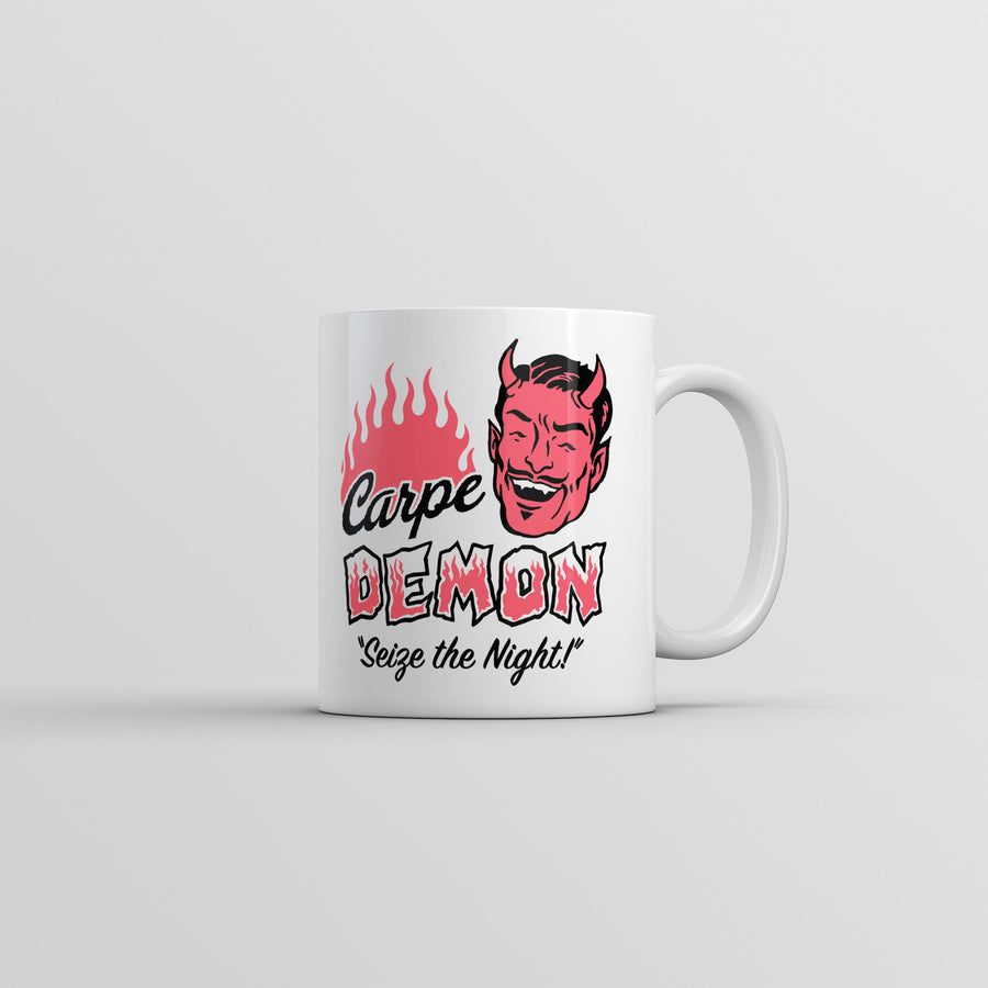 Carpe Demon Mug Funny Sarcastic Halloween Graphic Novelty Coffee Cup-11oz Image 1