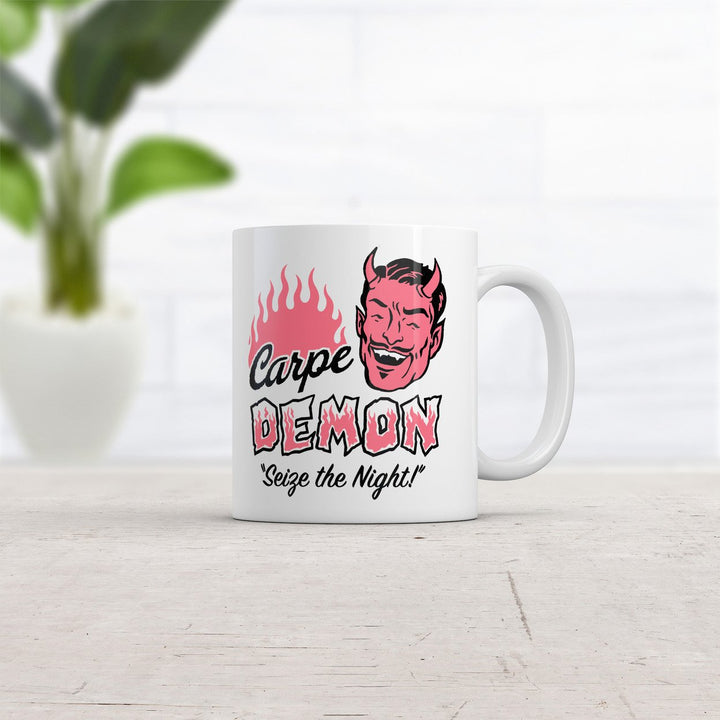 Carpe Demon Mug Funny Sarcastic Halloween Graphic Novelty Coffee Cup-11oz Image 2