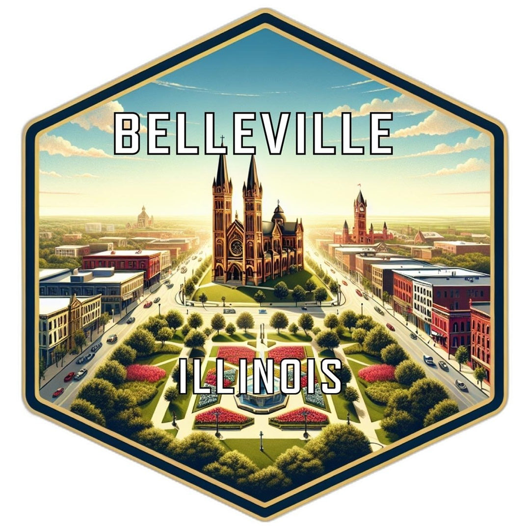 Belleville Illinois Travel Destination Souvenir Vinyl Decal Sticker Image 1