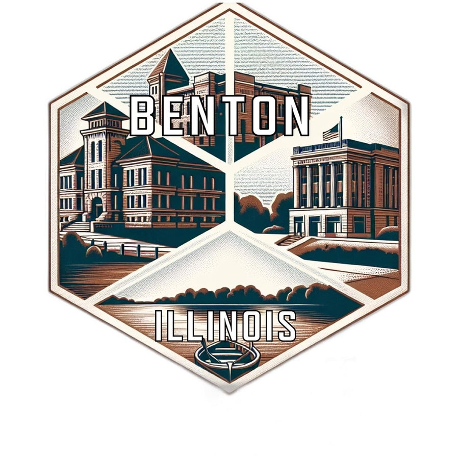 Benton Illinois Travel Destination Souvenir Vinyl Decal Sticker Image 1