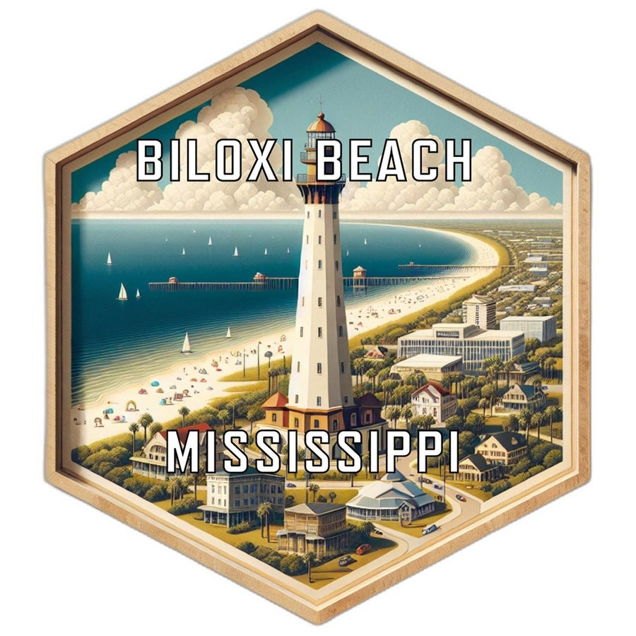 Biloxi Beach Mississippi Travel Destination Souvenir Vinyl Decal Sticker Image 1