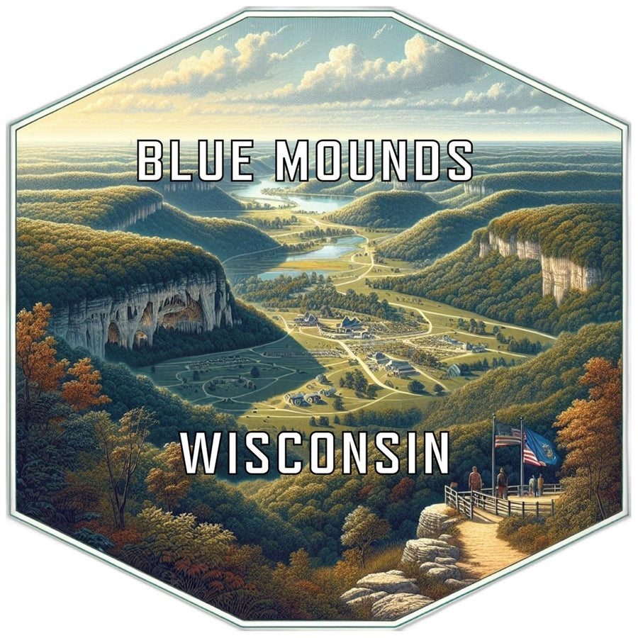 Blue Mounds Wisconsin Travel Destination Souvenir Vinyl Decal Sticker Image 1