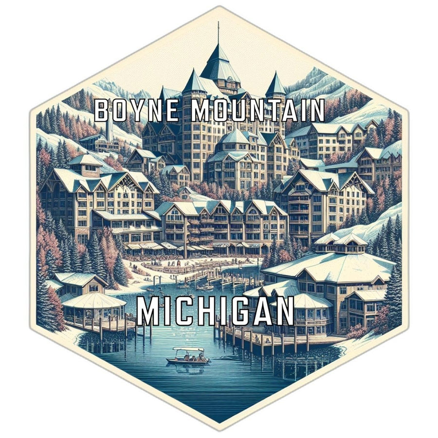 Boyne Mountain Michigan Travel Destination Souvenir Vinyl Decal Sticker Image 1