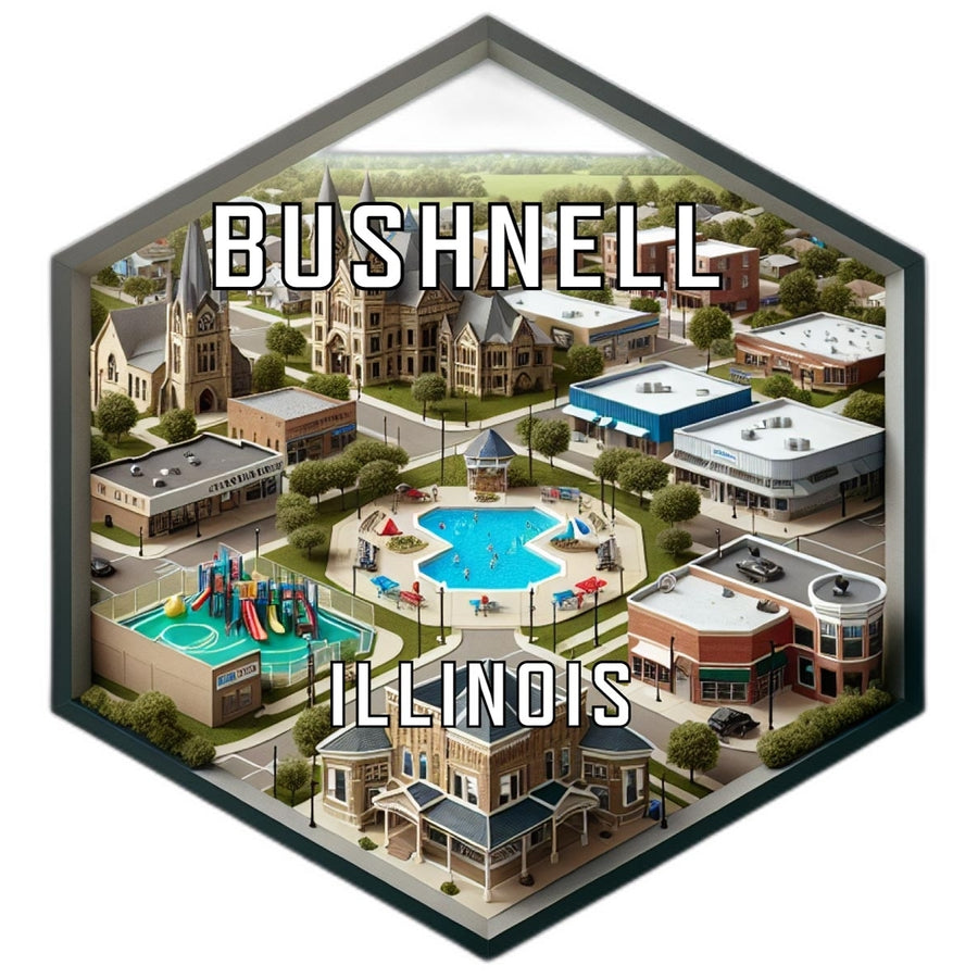 Bushnell Illinois Travel Destination Souvenir Vinyl Decal Sticker Image 1