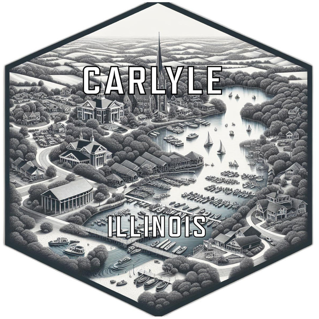 Carlyle Illinois Travel Destination Souvenir Vinyl Decal Sticker Image 1