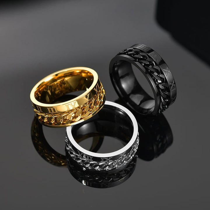 Cool Stainless Steel Rotatable Men Ring fine Spinner Chain Punk Women Jewelry for Party Gift Image 8