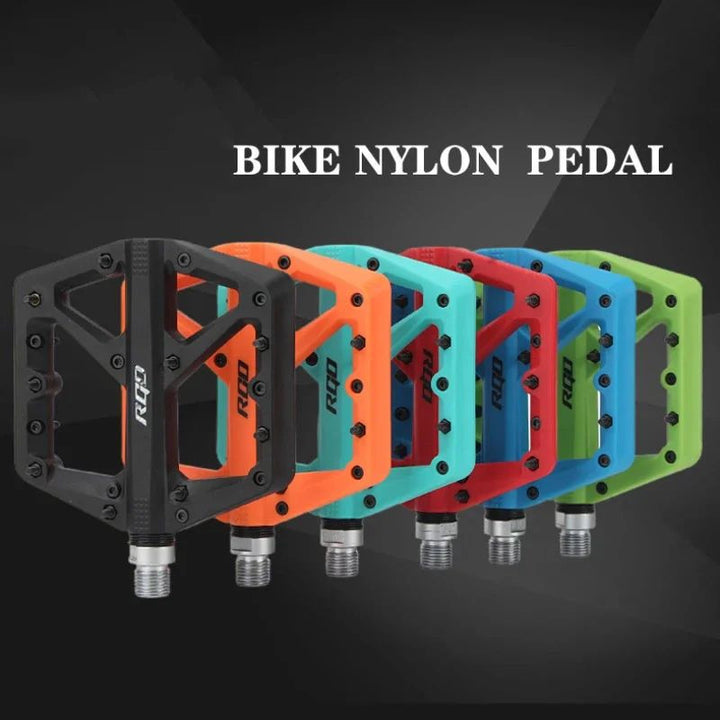 Nylon Platform MTB Bike Pedals  Flat Grip with Bearings Image 1