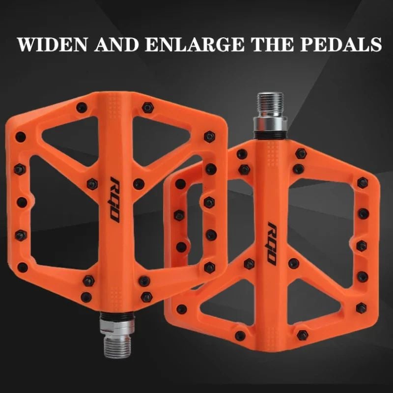 Nylon Platform MTB Bike Pedals  Flat Grip with Bearings Image 2