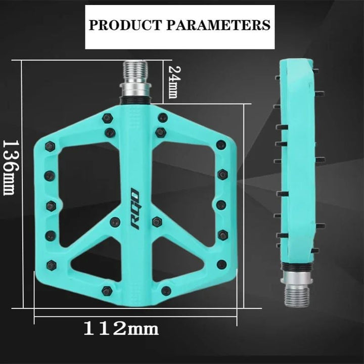 Nylon Platform MTB Bike Pedals  Flat Grip with Bearings Image 3