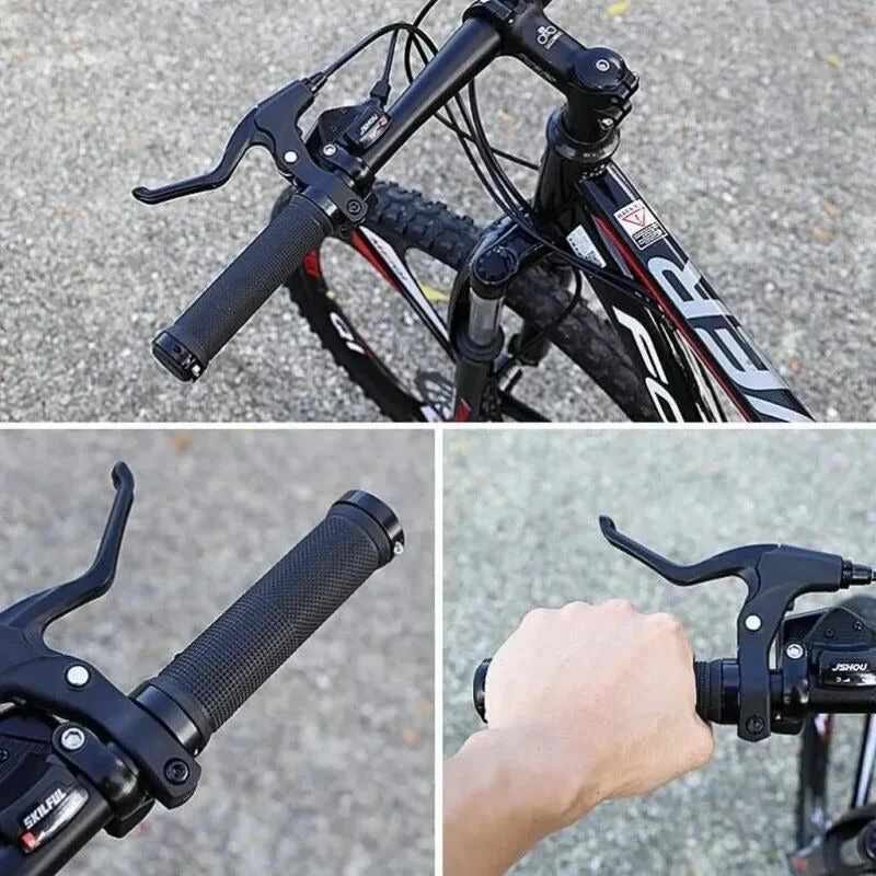 Non-Slip Rubber Bike Grips Double Alloy Lock Handlebar Grips Image 2