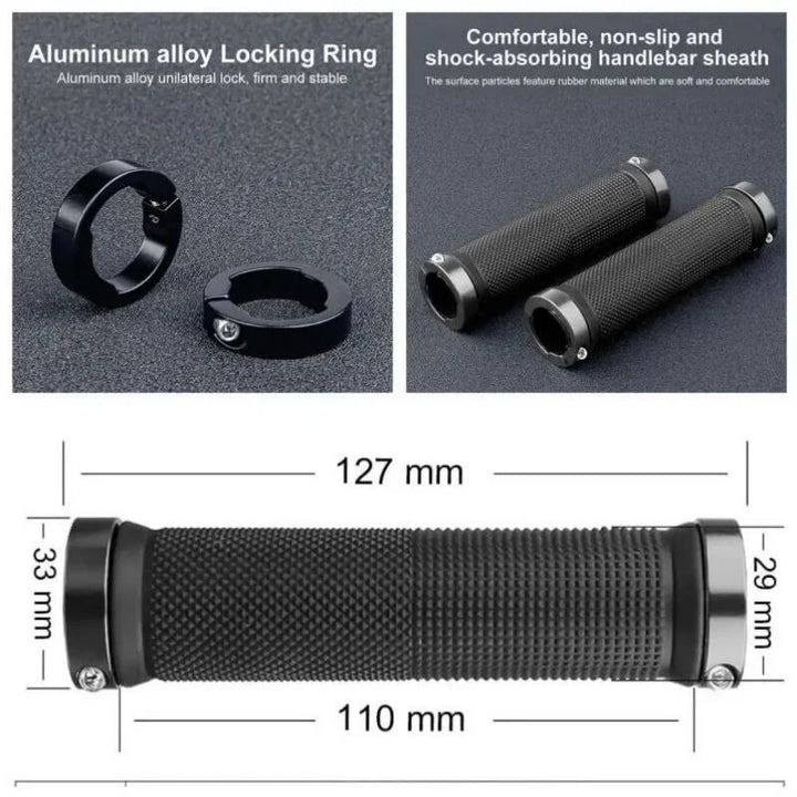 Non-Slip Rubber Bike Grips Double Alloy Lock Handlebar Grips Image 4