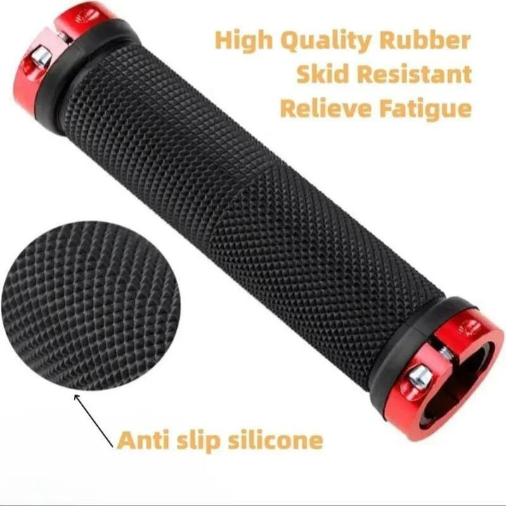 Non-Slip Rubber Bike Grips Double Alloy Lock Handlebar Grips Image 4