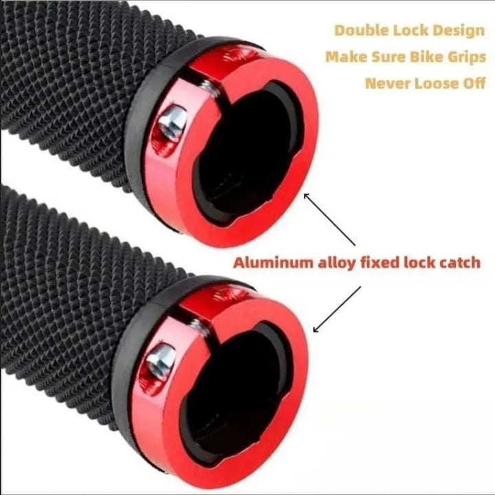 Non-Slip Rubber Bike Grips Double Alloy Lock Handlebar Grips Image 6