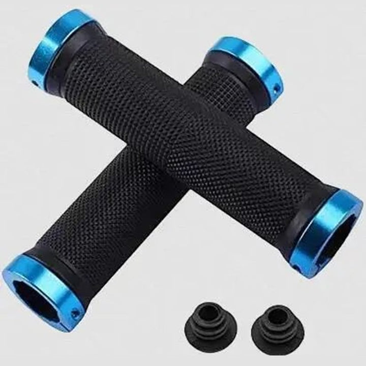 Non-Slip Rubber Bike Grips Double Alloy Lock Handlebar Grips Image 1