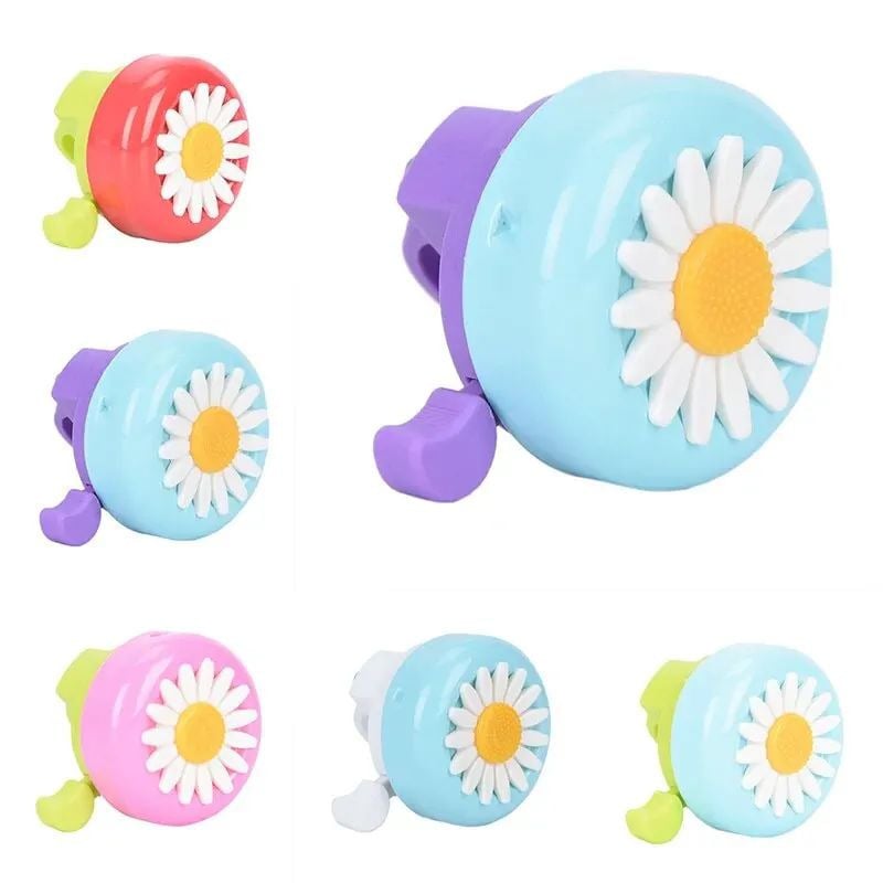 Kids Bike Bell  Flower Handlebar Horn with Multi-Color Ring Image 1