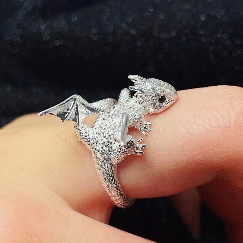 Vintage Dark Dragon Opening Ringas for Men Women Cute Animal Silver Color Metal Punk Fashion Finger Ring Fashion Jewelry Image 1