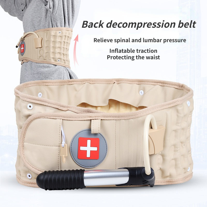 Back Decompression Waist Belt Back Massager Back Pain Relief Spinal Lumbar Inflatable Traction Belt Air Waist Support Image 1