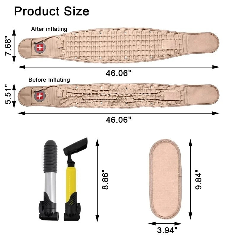 Back Decompression Waist Belt Back Massager Back Pain Relief Spinal Lumbar Inflatable Traction Belt Air Waist Support Image 6