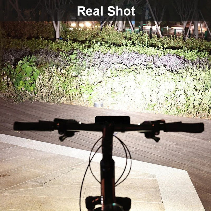 10000mAh Bicycle Light 5P90 LED Front Headlight with Power Bank Double Bracket Image 8