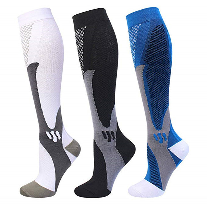 Running Men Women Compression Socks For Football Anti Fatigue Pain Relief 20-30 Mmhg Black Compression Socks Fit For Image 1