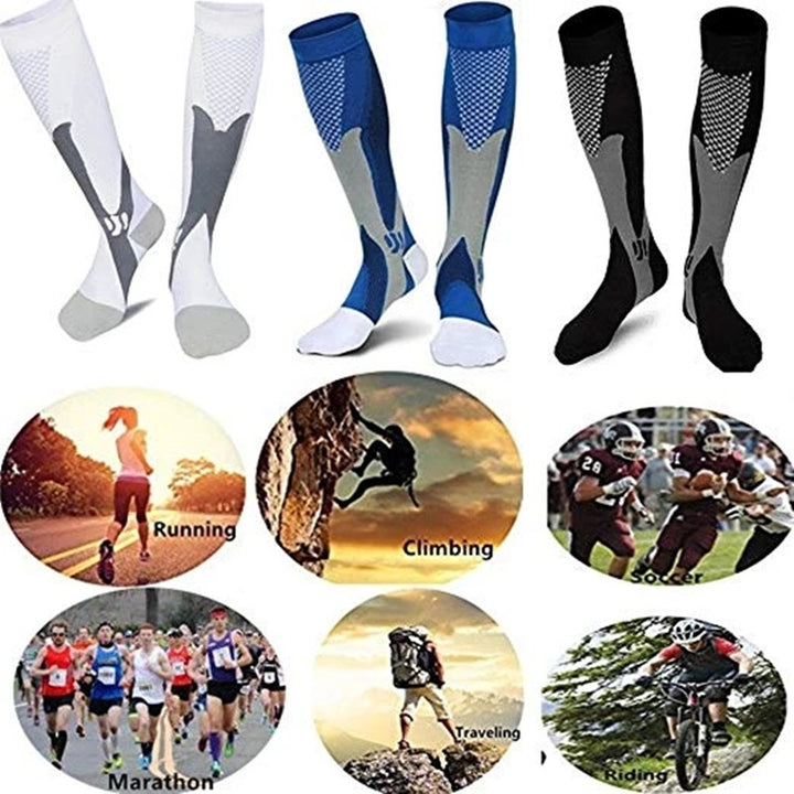 Running Men Women Compression Socks For Football Anti Fatigue Pain Relief 20-30 Mmhg Black Compression Socks Fit For Image 6