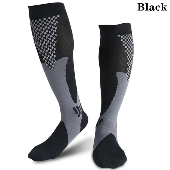 Running Men Women Compression Socks For Football Anti Fatigue Pain Relief 20-30 Mmhg Black Compression Socks Fit For Image 7