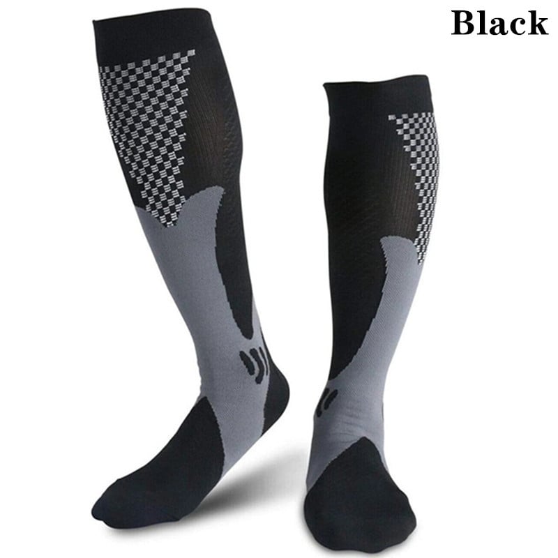 Running Men Women Compression Socks For Football Anti Fatigue Pain Relief 20-30 Mmhg Black Compression Socks Fit For Image 1