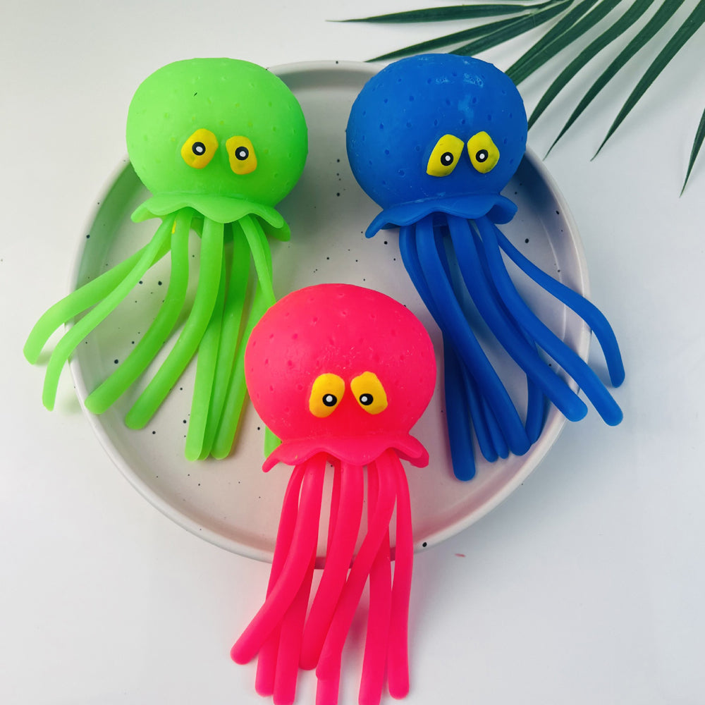 4 Colors Sponge Absorbent Octopus Baby Bath Toys Squeezing Stress Relief Toys Summer Swimming Pool Play Water Toy for Image 1