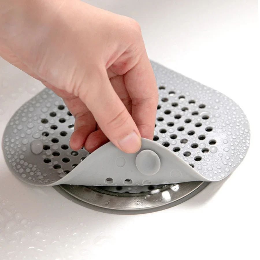 Silicone Shower Drain Plug Hair Catcher Kitchen Sink Strainer Bathtub Filter Image 7