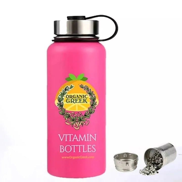 Organic Greek Vitamin Bottles Hydrogen Alkaline Water Filter Pink 800mL Gummies Image 3