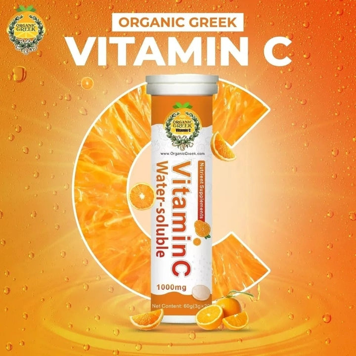 Organic Greek Vitamin C 1000mg Soluble Calcium Vitamin D Non-GMO Vegan 100% Natural Image 3