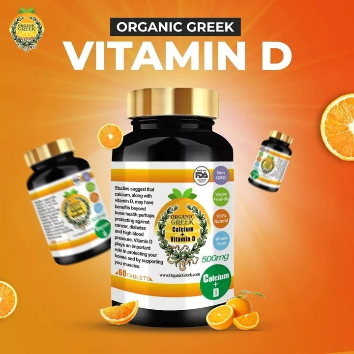 Organic Greek Vitamin C 1000mg Soluble Calcium Vitamin D Non-GMO Vegan 100% Natural Image 4