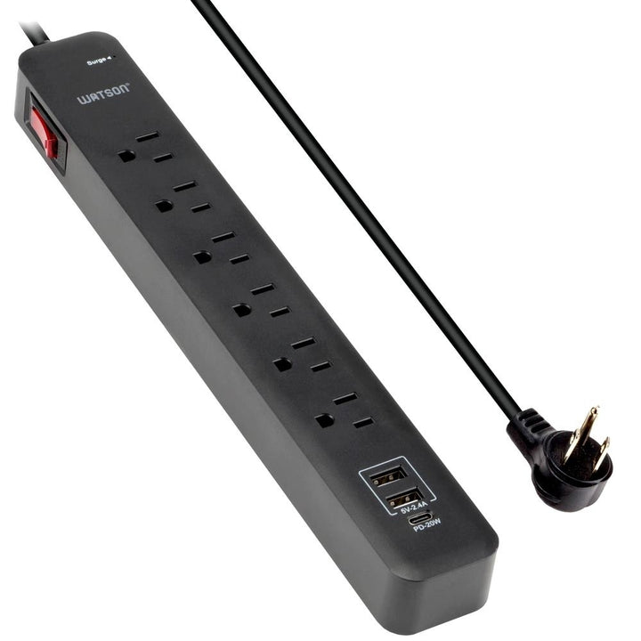 6/8/10-Outlet Surge Protector 1/4/2 USB Ports 450/2450 Joules 6 Cord LED Indicator,Power Strip for Home/Office Use by Image 8