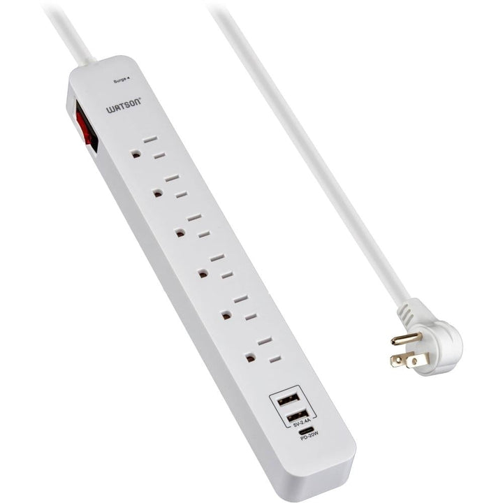 6/8/10-Outlet Surge Protector 1/4/2 USB Ports 450/2450 Joules 6 Cord LED Indicator,Power Strip for Home/Office Use by Image 9