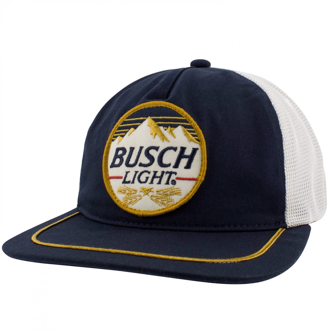 Busch Light Vintage Logo Embroidered Twill Patch Flat Bill Hat Image 1