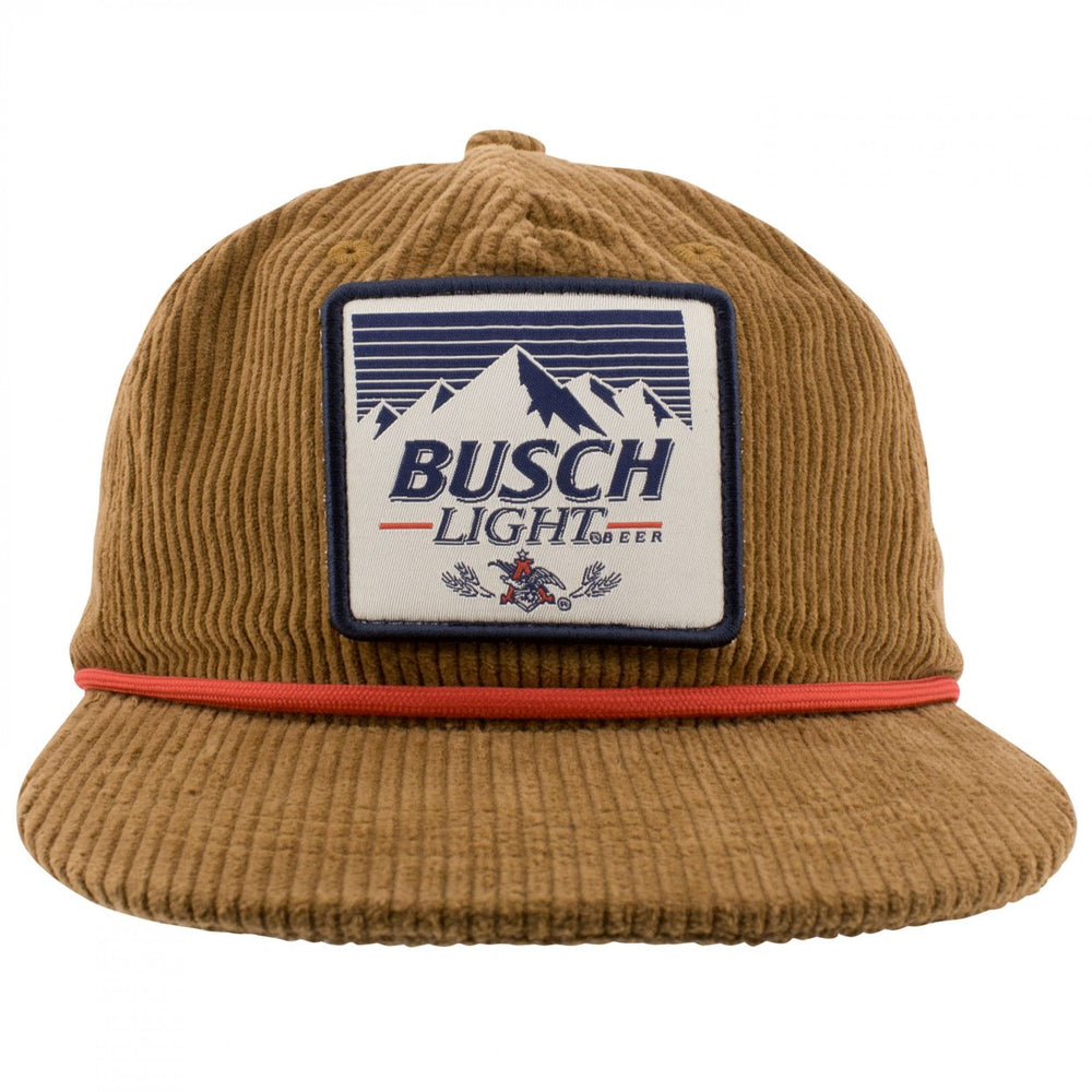 Busch Light Vintage Logo 3D Woven Patch Brown Colorway Flat Bill Hat Image 2