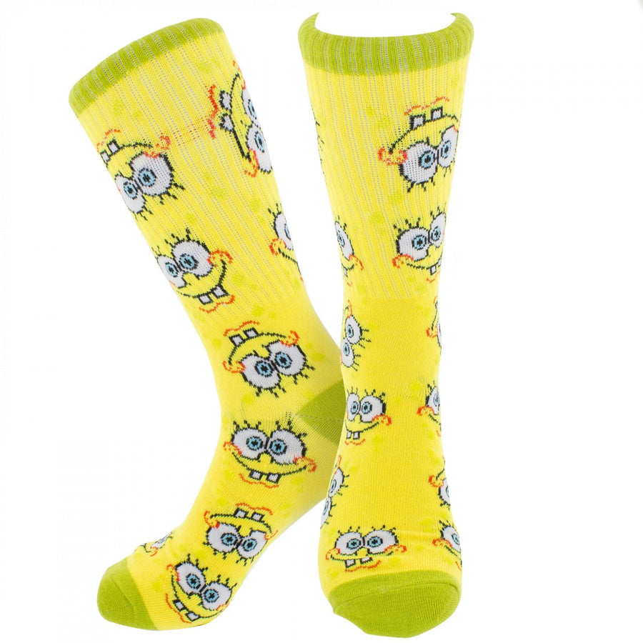 SpongeBob SquarePants Face Collage Crew Socks Image 1