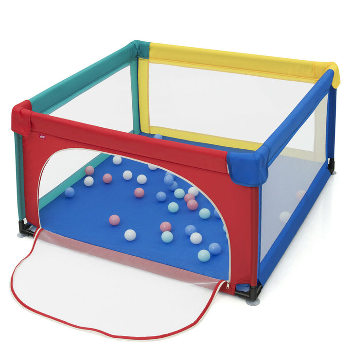 Baby Playpen Infant Large Safety Play Center Yard w/ 50 Ocean Balls Image 3