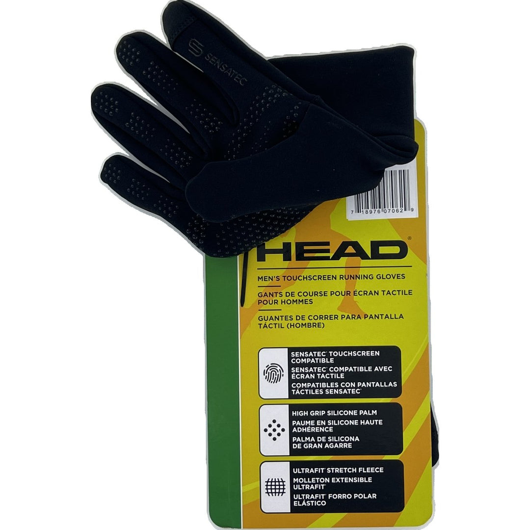 Head Mens Touchscreen Running Gloves 1 Pair XL (Black) Image 2