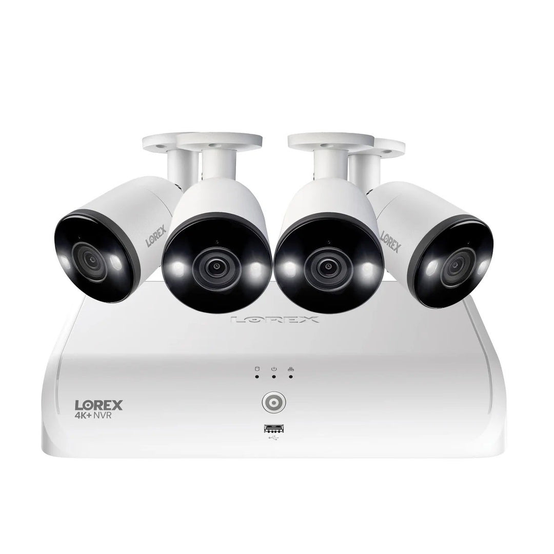 Lorex Fusion 4K+ Wired System with 4-4K Deterrence Spotlight Cameras Image 1